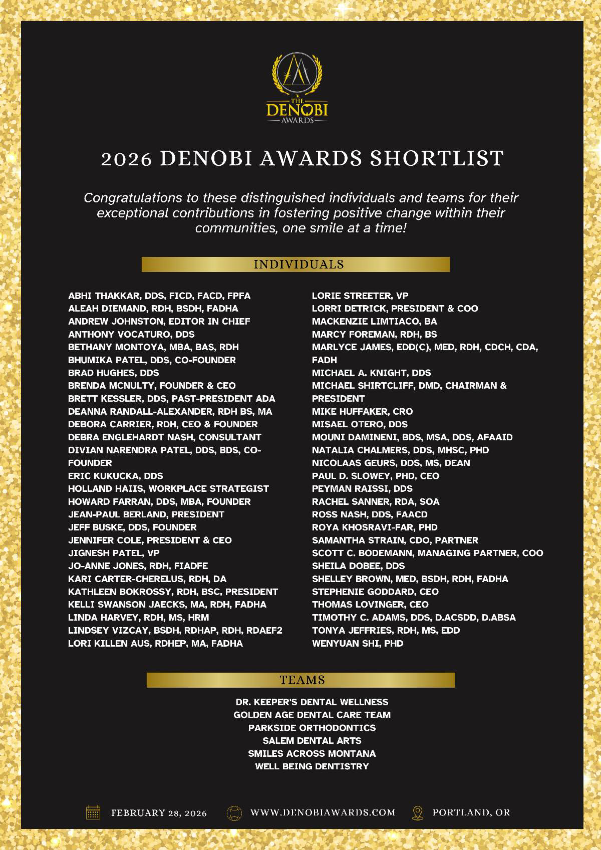 Denobi2026 Shortlist article